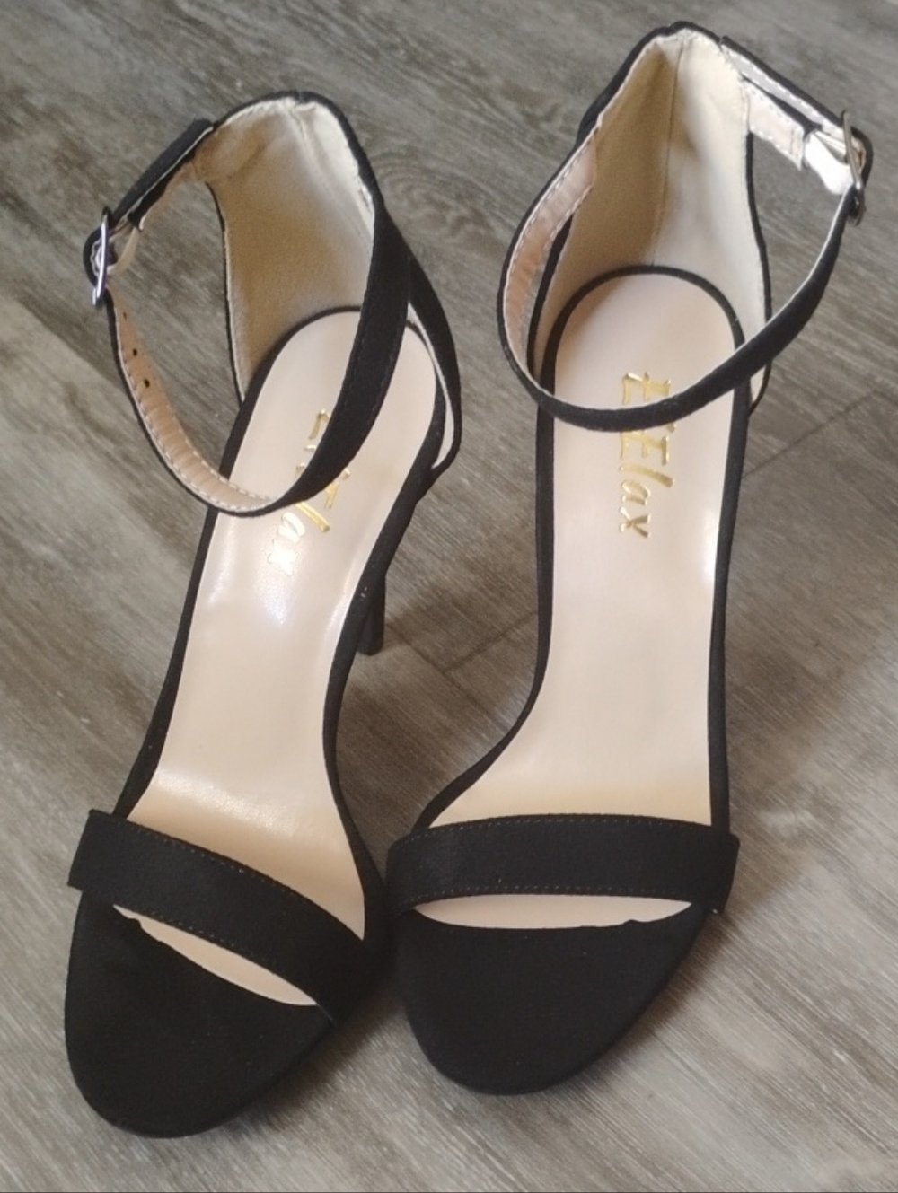 ElElax Nude black Clear Heels